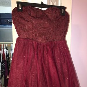 Strapless Corset Top Short Flare Dress Juniors